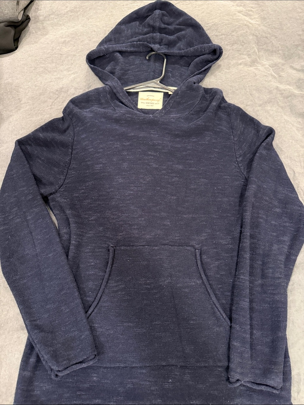 Soft Navy Hooded Pullover Sweatshirt - Unbranded